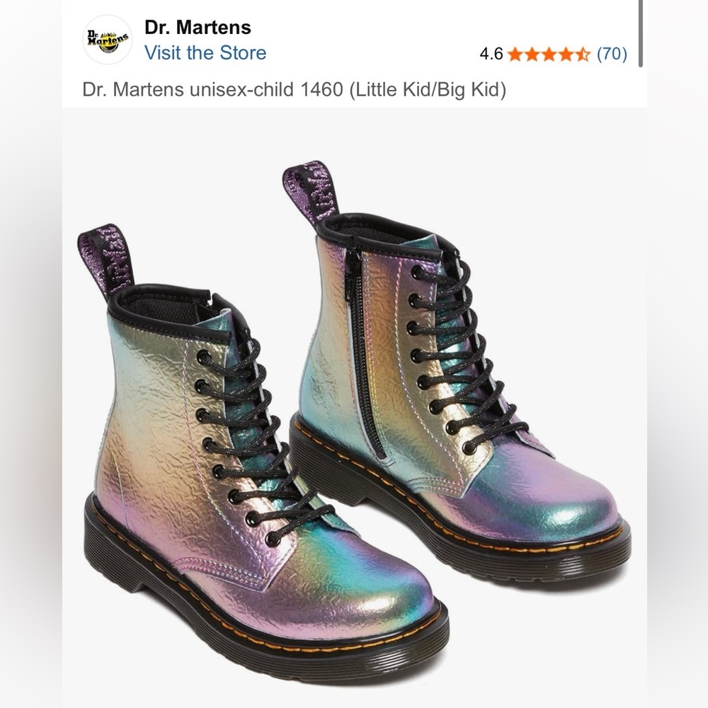 Dr. Martens Kids Multi Rainbow Boots - Picture 2 of 6